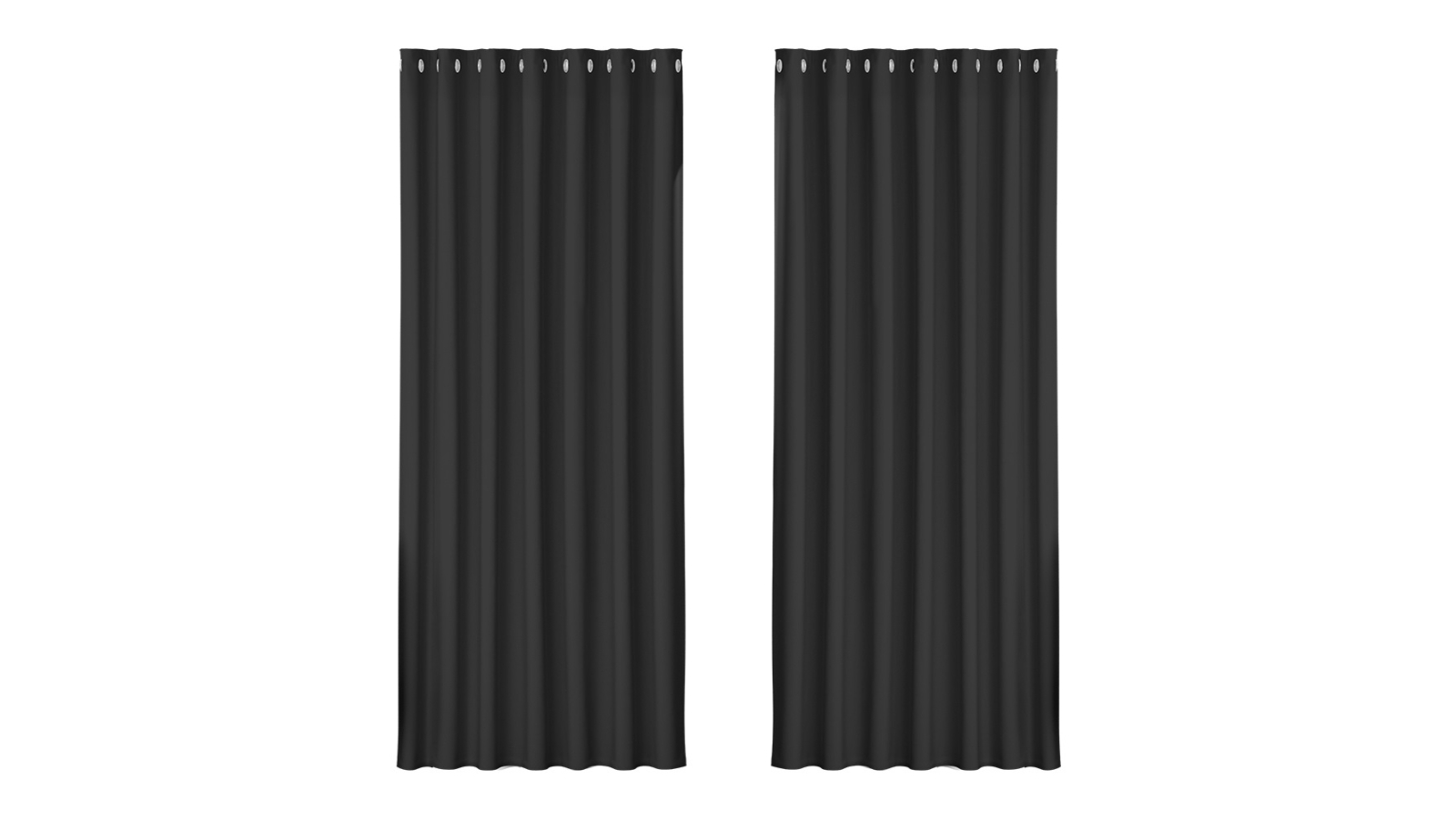 Artiss 2 Panel 240 x 230cm Eyelet Blockout Curtain - Black