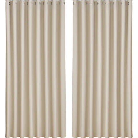 Artiss 2 Piece 300 x 230cm Eyelet Blockout Curtain - Beige