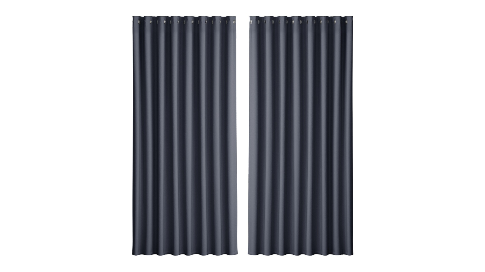 Artiss 2 Piece 300 x 230cm Eyelet Blockout Curtain - Charcoal
