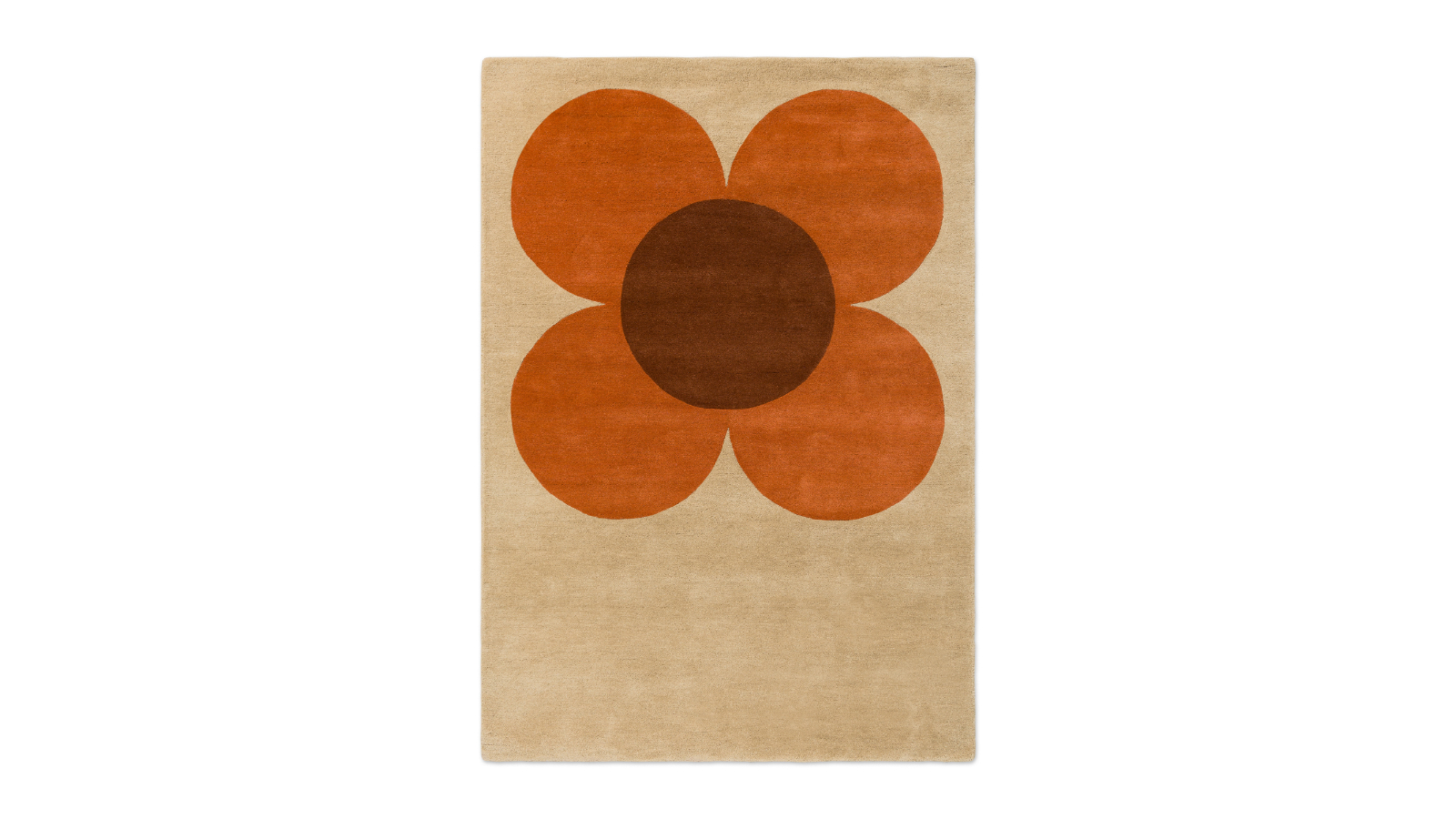 Orla Kiely Flower Placement Pumpkin/Ecru 158203 Rug - 230 x 160cm