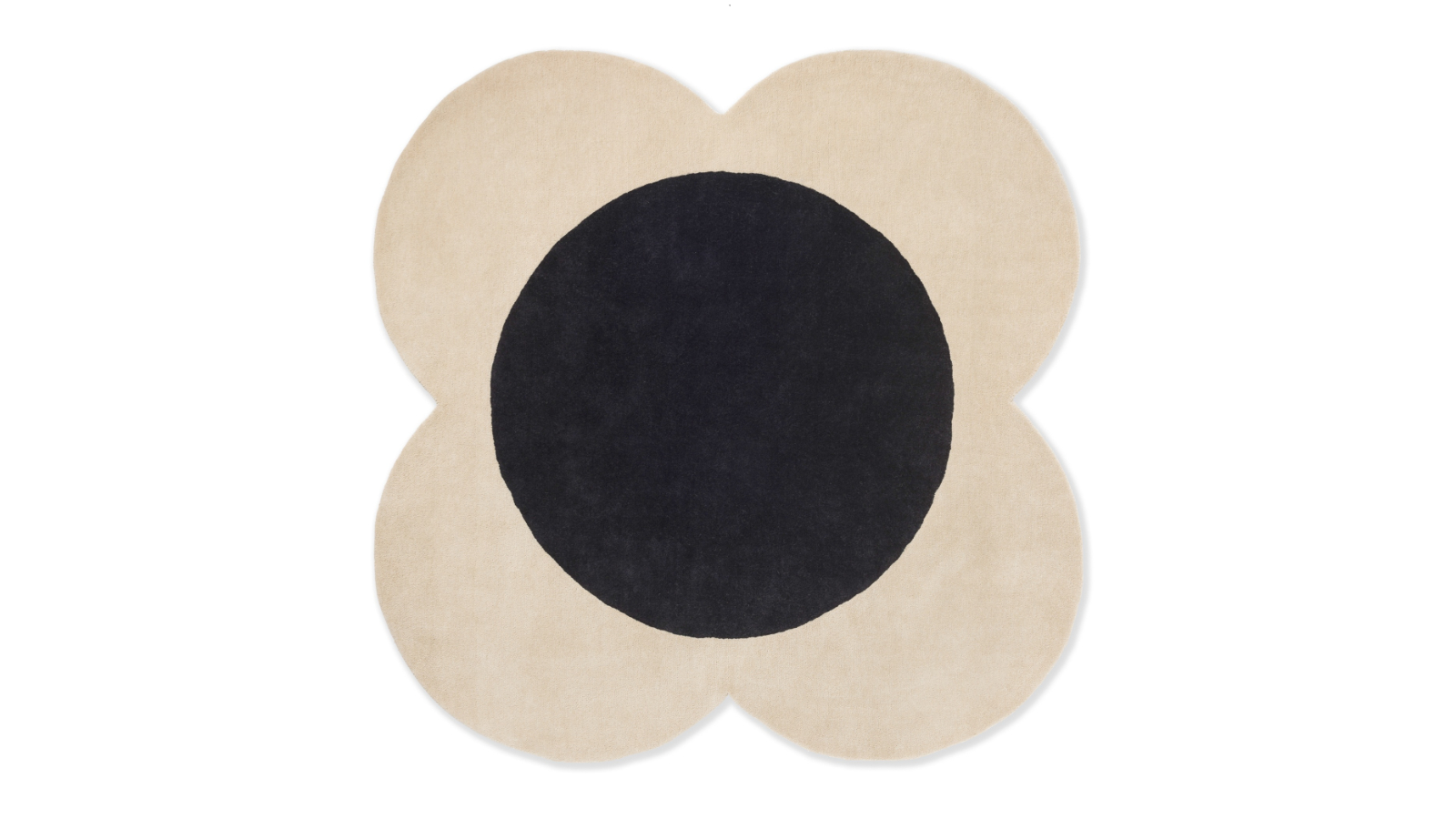 Orla Kiely Flower Spot Ecru/Black Round 158409 Rug - 150 x 150cm
