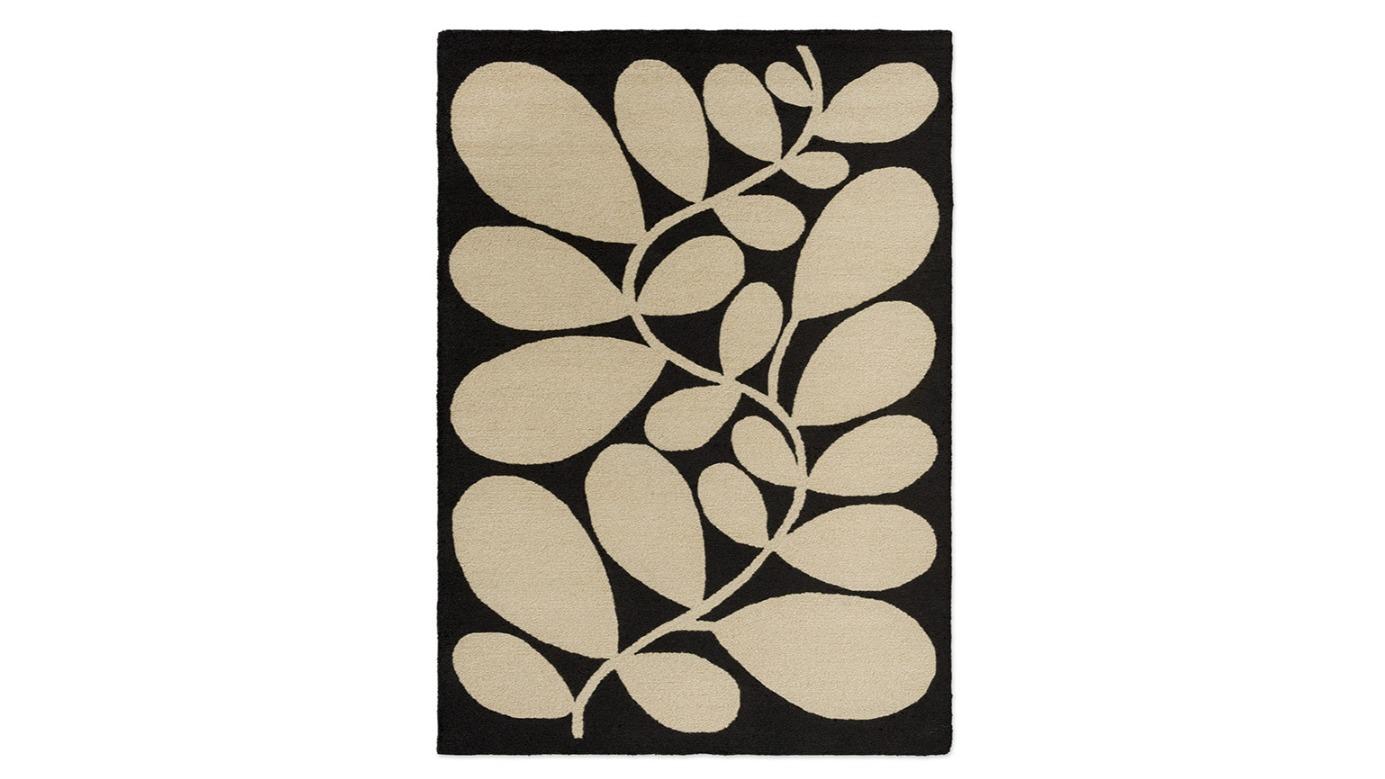 Orla Kiely 464205 Sycamore Black Outdoor Rug - 200 x 140cm