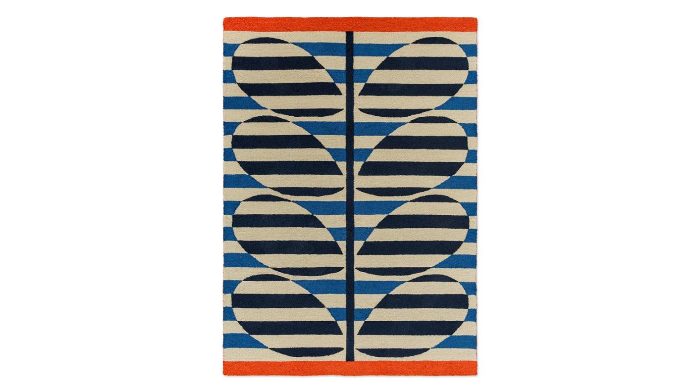 Orla Kiely 464308 Stripy Stem Azure Outdoor Rug - 230 x 160cm
