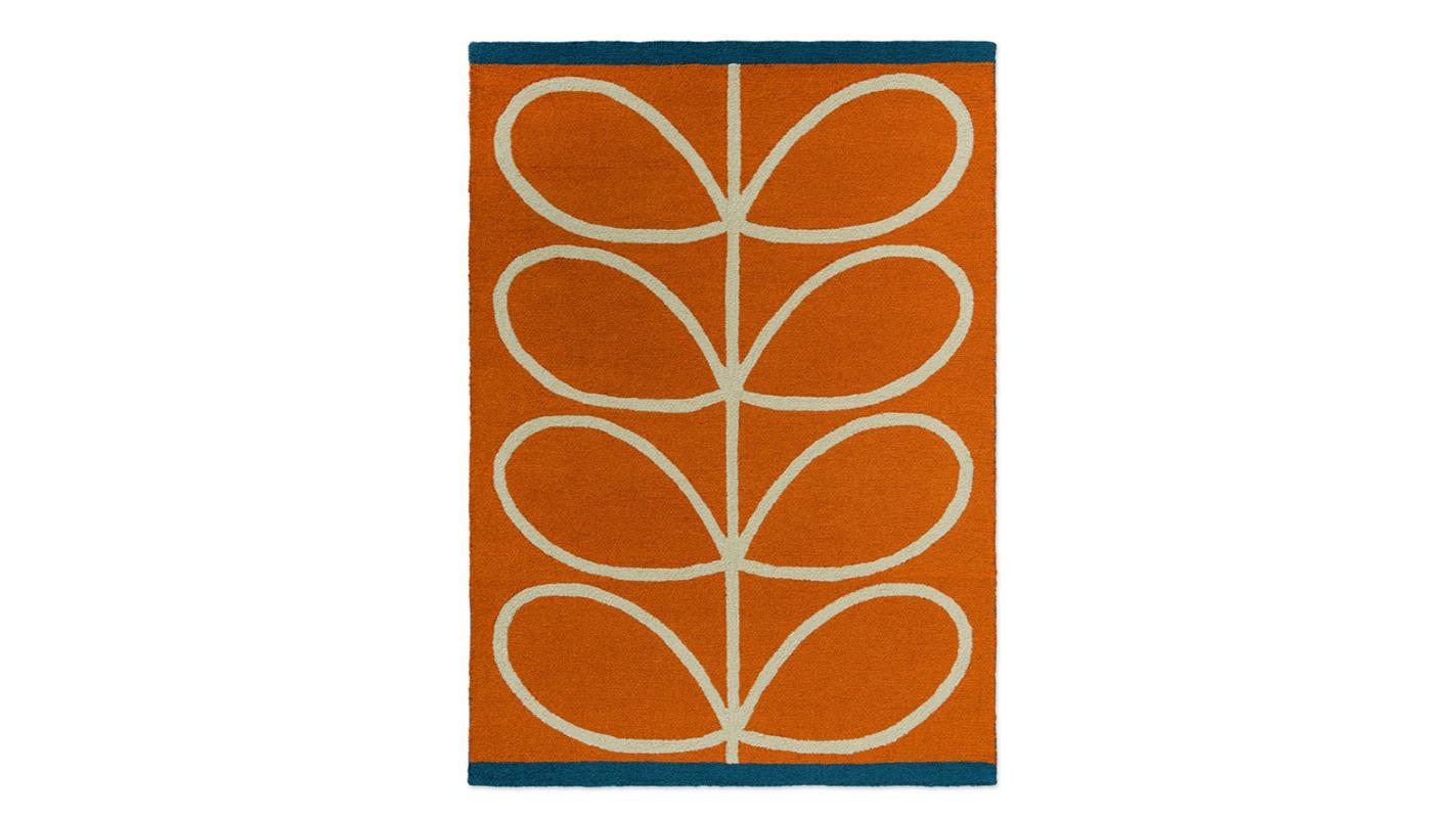 Orla Kiely 464403 Linear Stem Orange Outdoor Rug