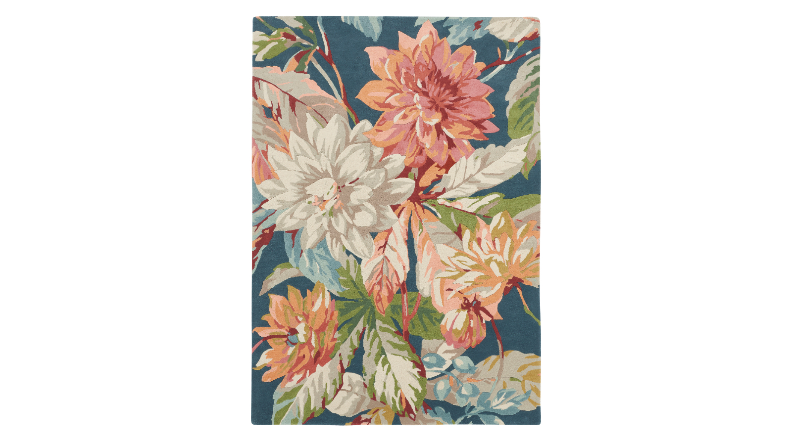 Sanderson derson Dahlia & Rosehip Teal Rug
