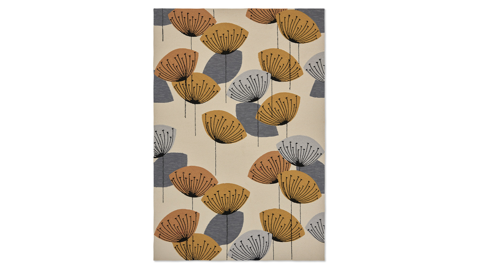 Sanderson 445803 Dandelion Clocks Ochre Outdoor Rug