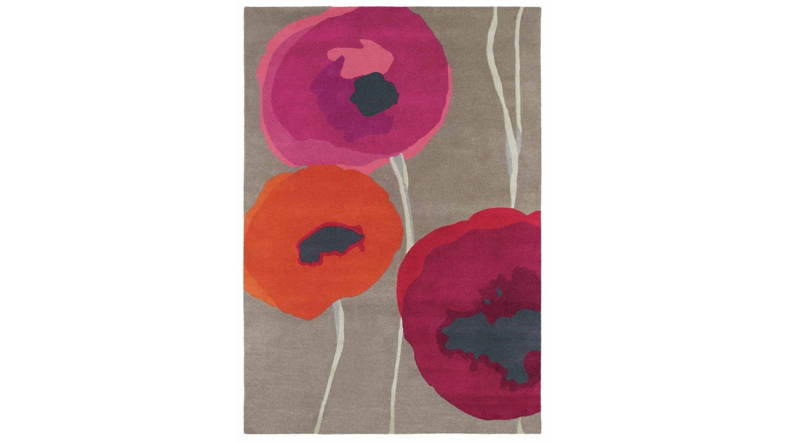 Sanderson Poppies Red Orange Rug