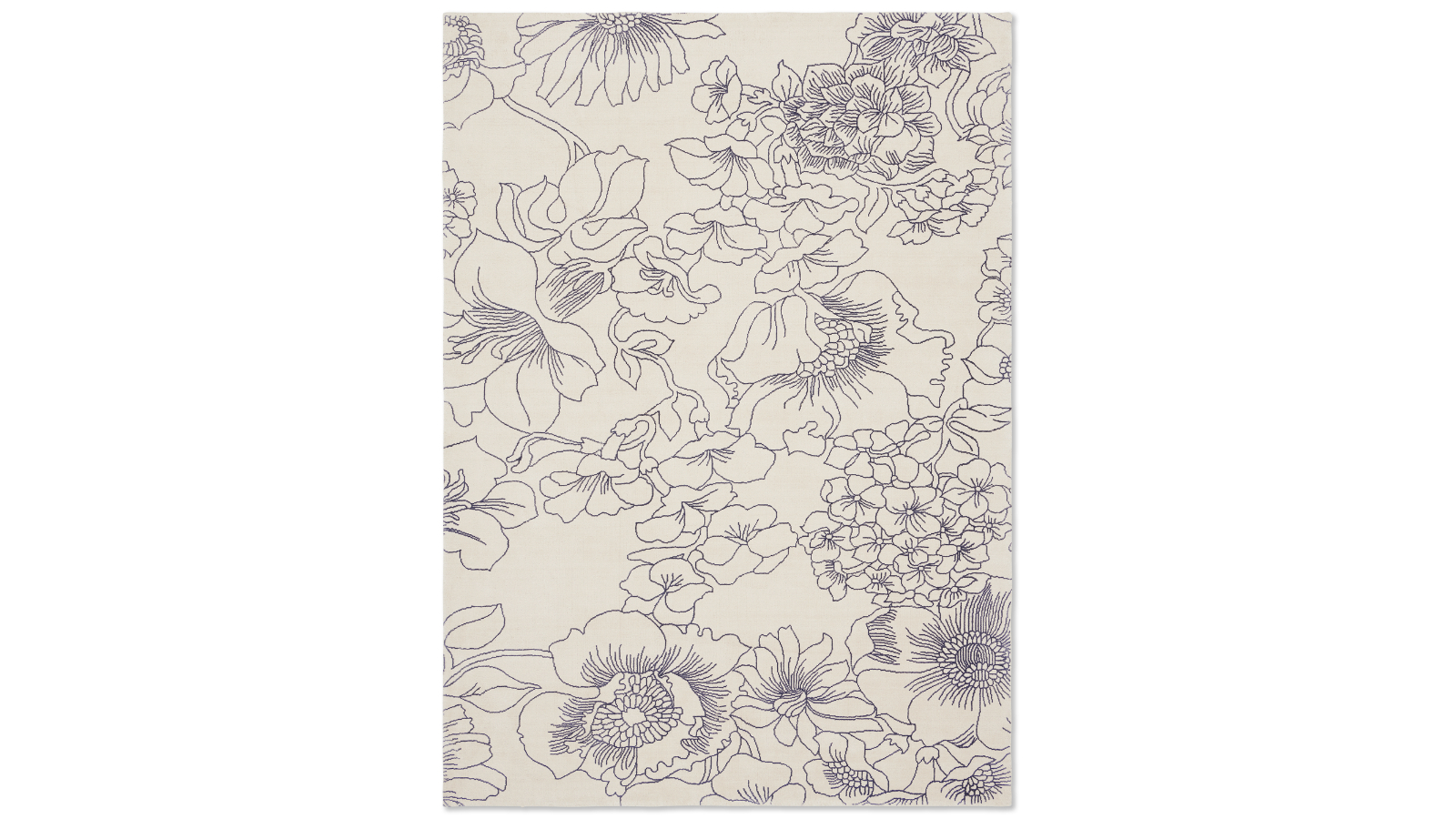 Ted Baker Linear Floral Blue 162508 Rug