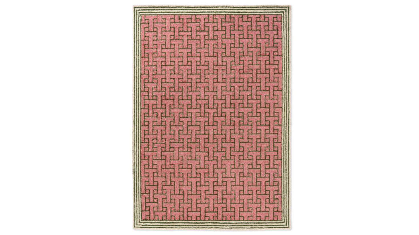 Ted Baker 455802 T Monogram Dusted Pink Outdoor Rug