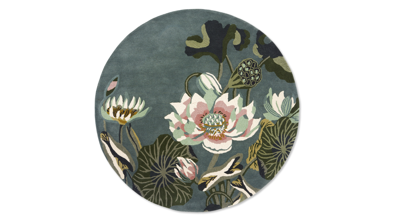 Wedgewood Waterlily Midnight Pond Round 038608 Rug