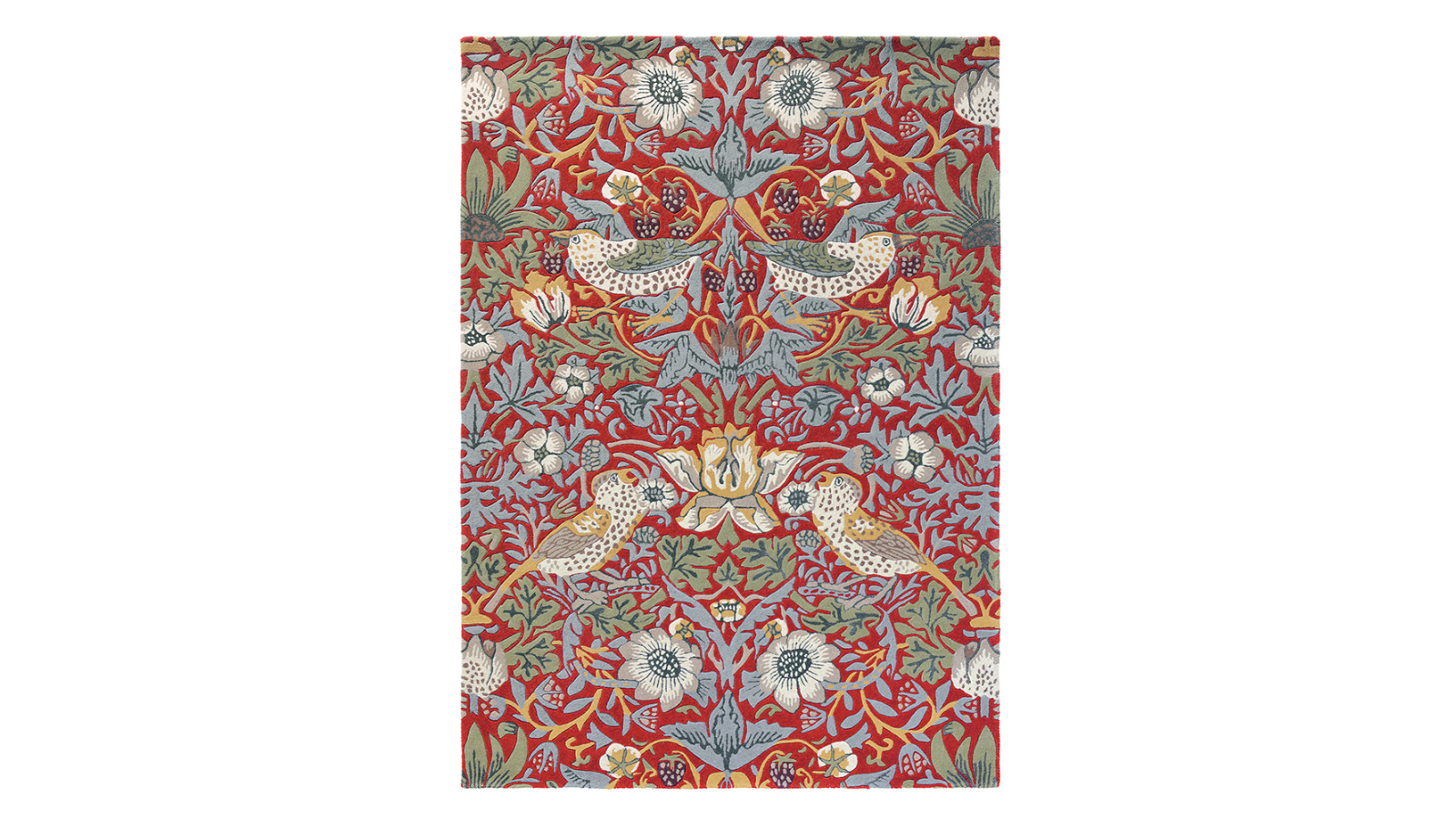 Morris & Co Strawberry Thief Crimson 027700 Rug