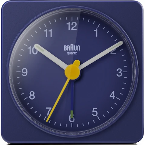 Braun Classic Travel Analogue Clock - Blue