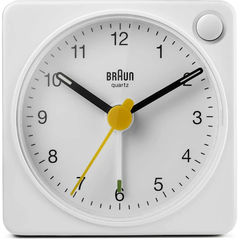 Braun Classic Travel Analogue Clock - White