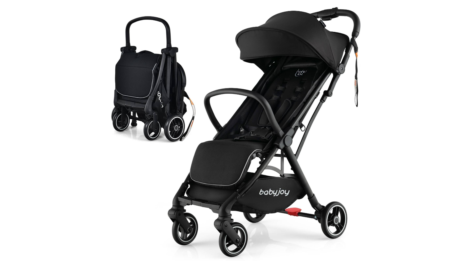Costway Portable Self-Standing Gravity Stroller with Adjustable Canopy - Black