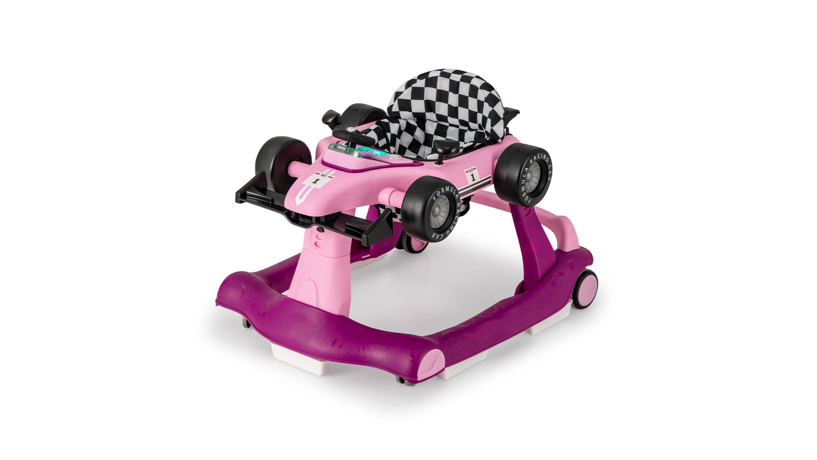 Costway 4-in-1 Purple Folding Walker with Adjustable Height Speed and Music