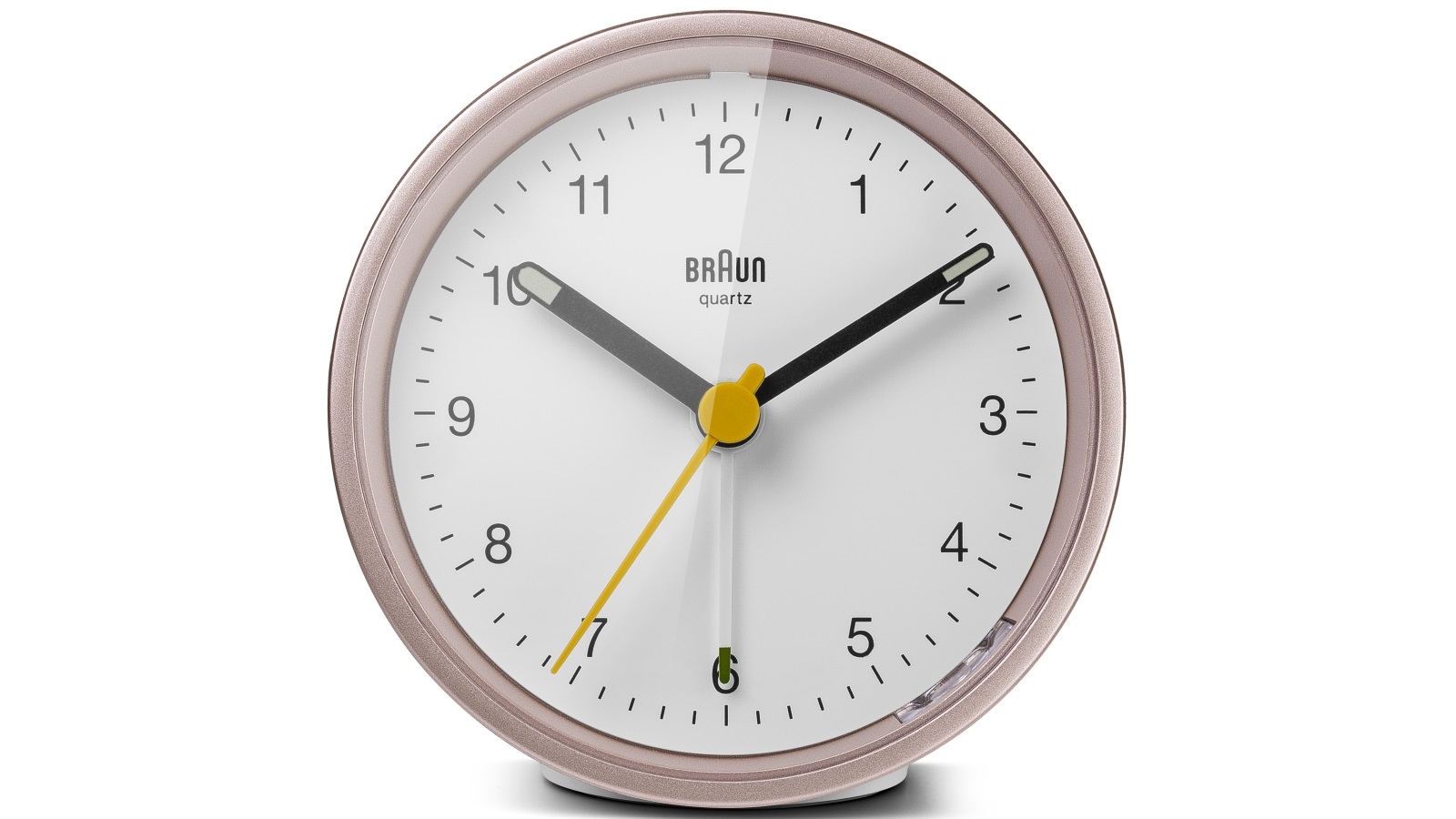 Braun Classic Analogue Alarm Clock - Pink/White