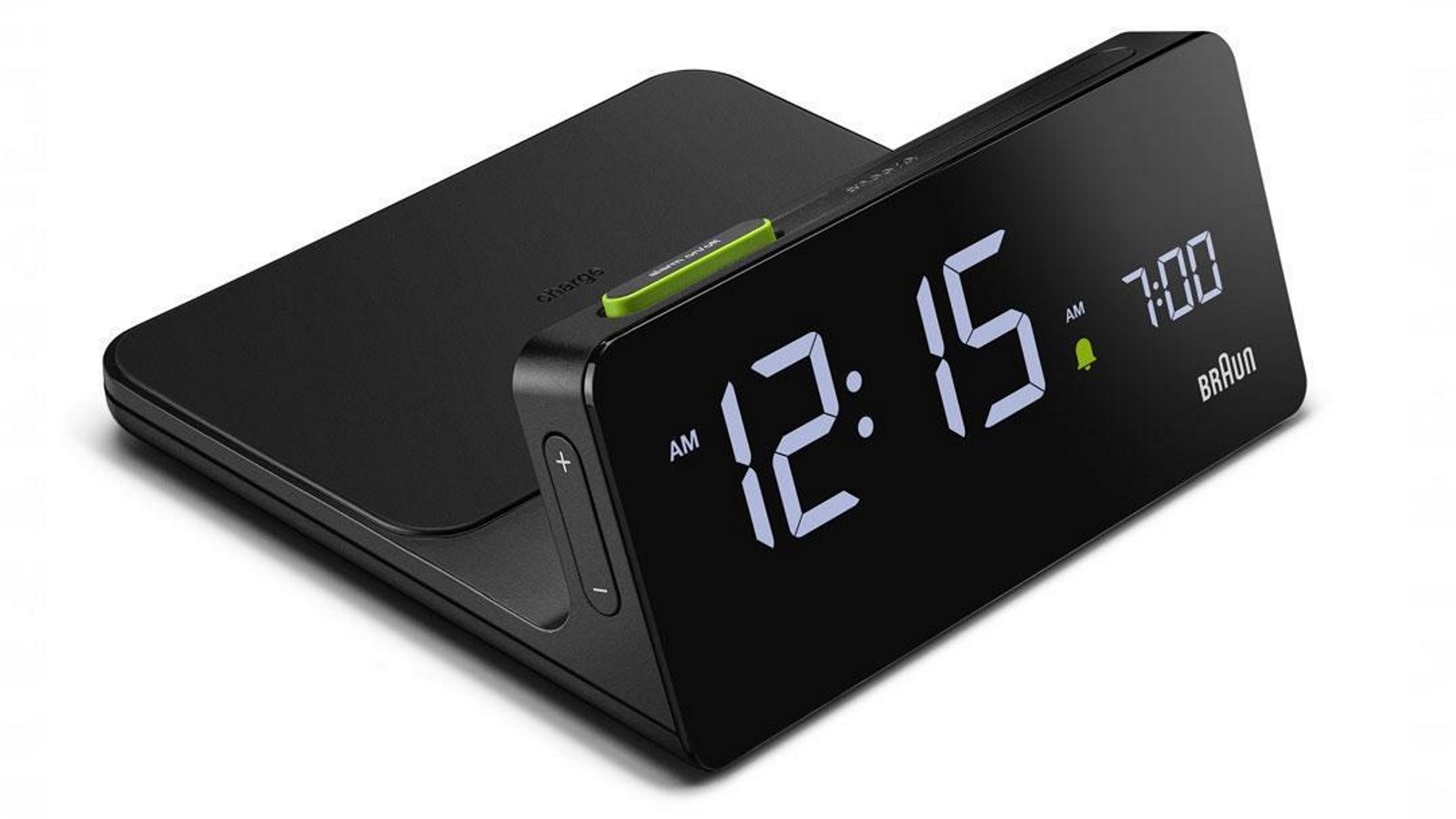 Braun Digital Wireless Charging Alarm Clock - Black