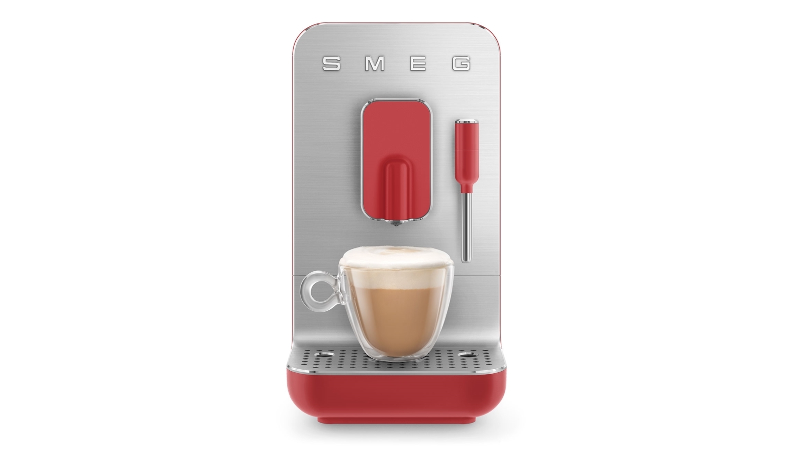 Smeg Bean to Cup Automatic Coffee Machine with Milk Frother Red Matte
