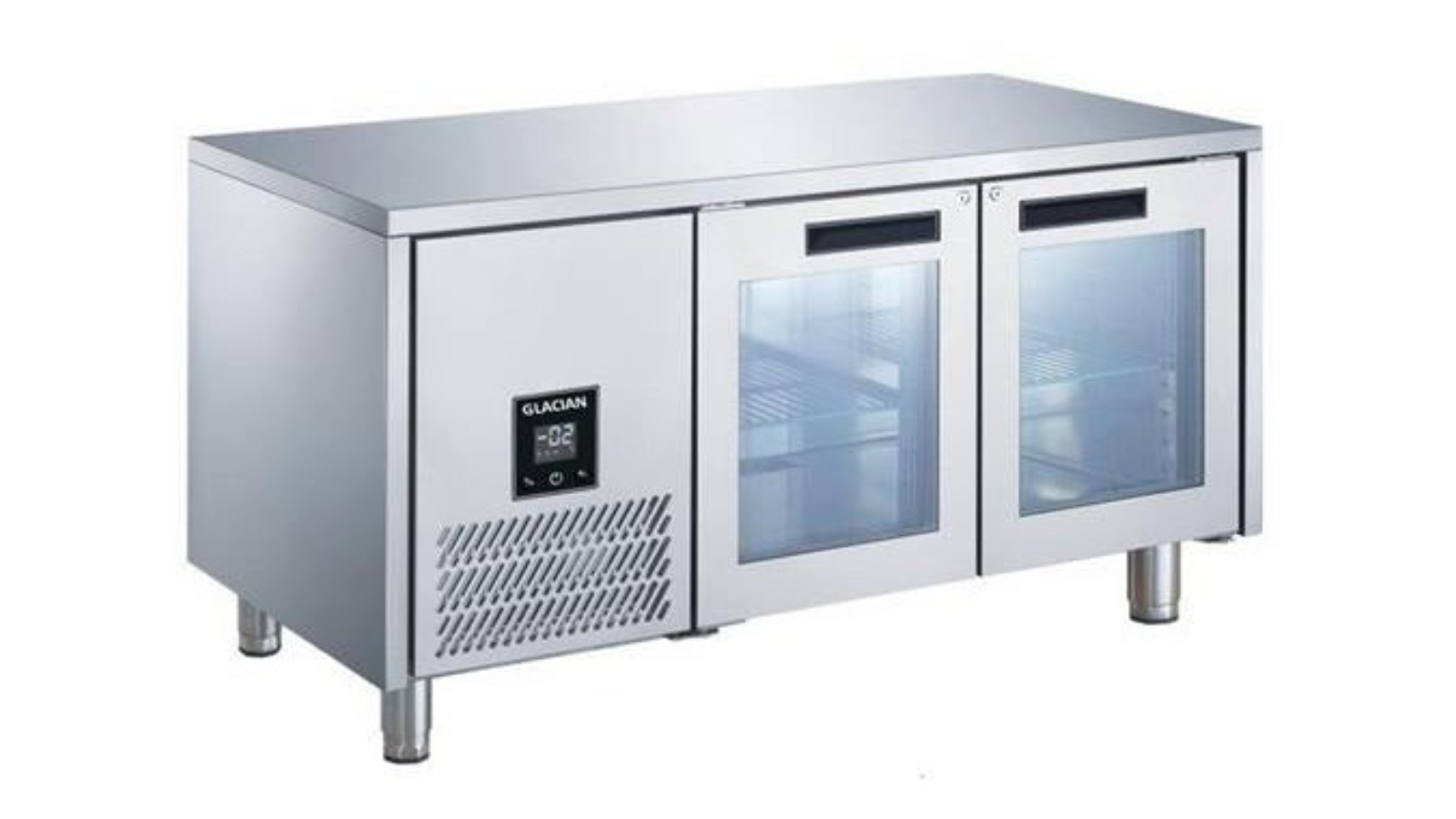 Glacian 2-Door 76cm Deep Glass Fridge - 416 Litre