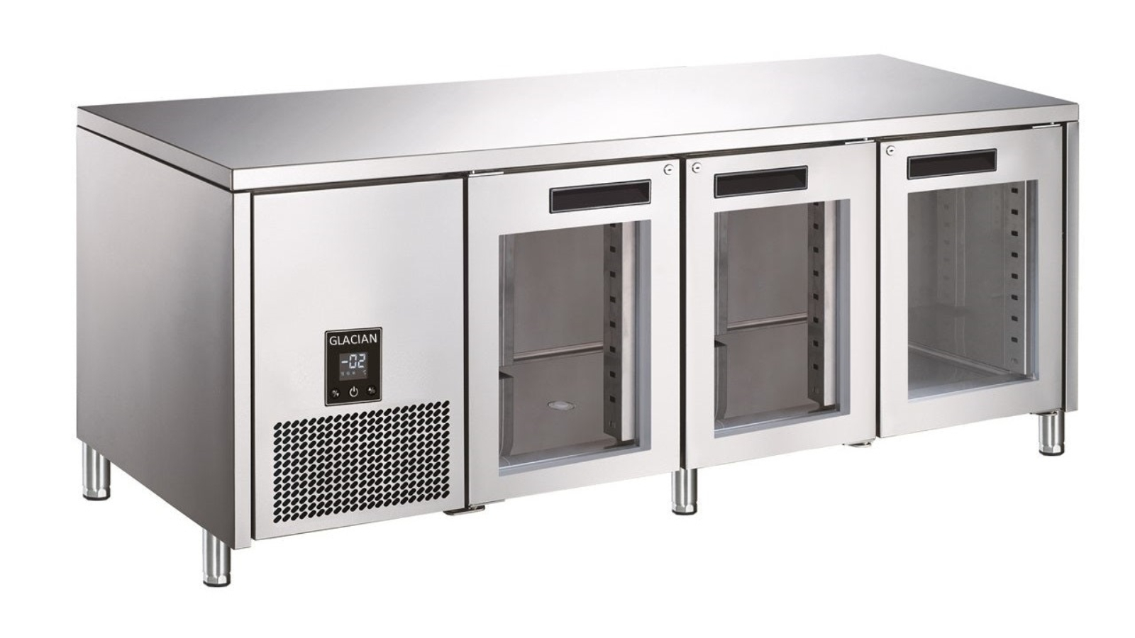 Glacian 3-Door 76cm Deep Glass Fridge - 637 Litre