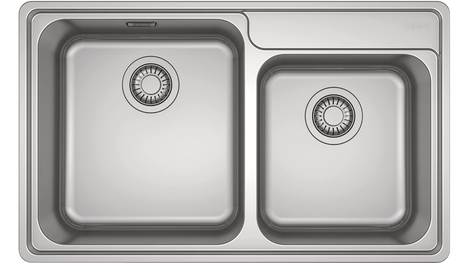 Franke AUS BCX620-42-35 Bell 1 & 1/2 Bowl Sink and TA9201 Orbit Pull-Out Stainless Steel Tap