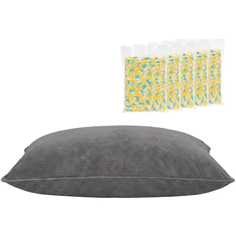 Artiss 3-in-1 Bean Bag Chair with Filler - Grey