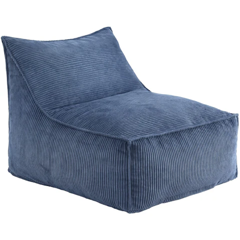 Artiss Bean Bag Chair Cover with No Filler Soft Corduroy Stuffed Animal Storage Bean Bag Cover - Blue