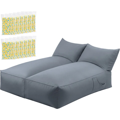 Artiss Outdoor 2-Seater Bean Bag Chair with Filler - Grey