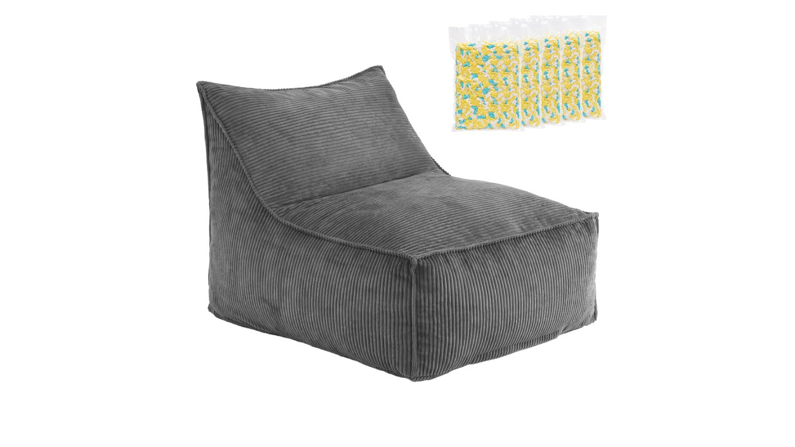 Artiss Bean Bag Chair Cover with Filler - Grey