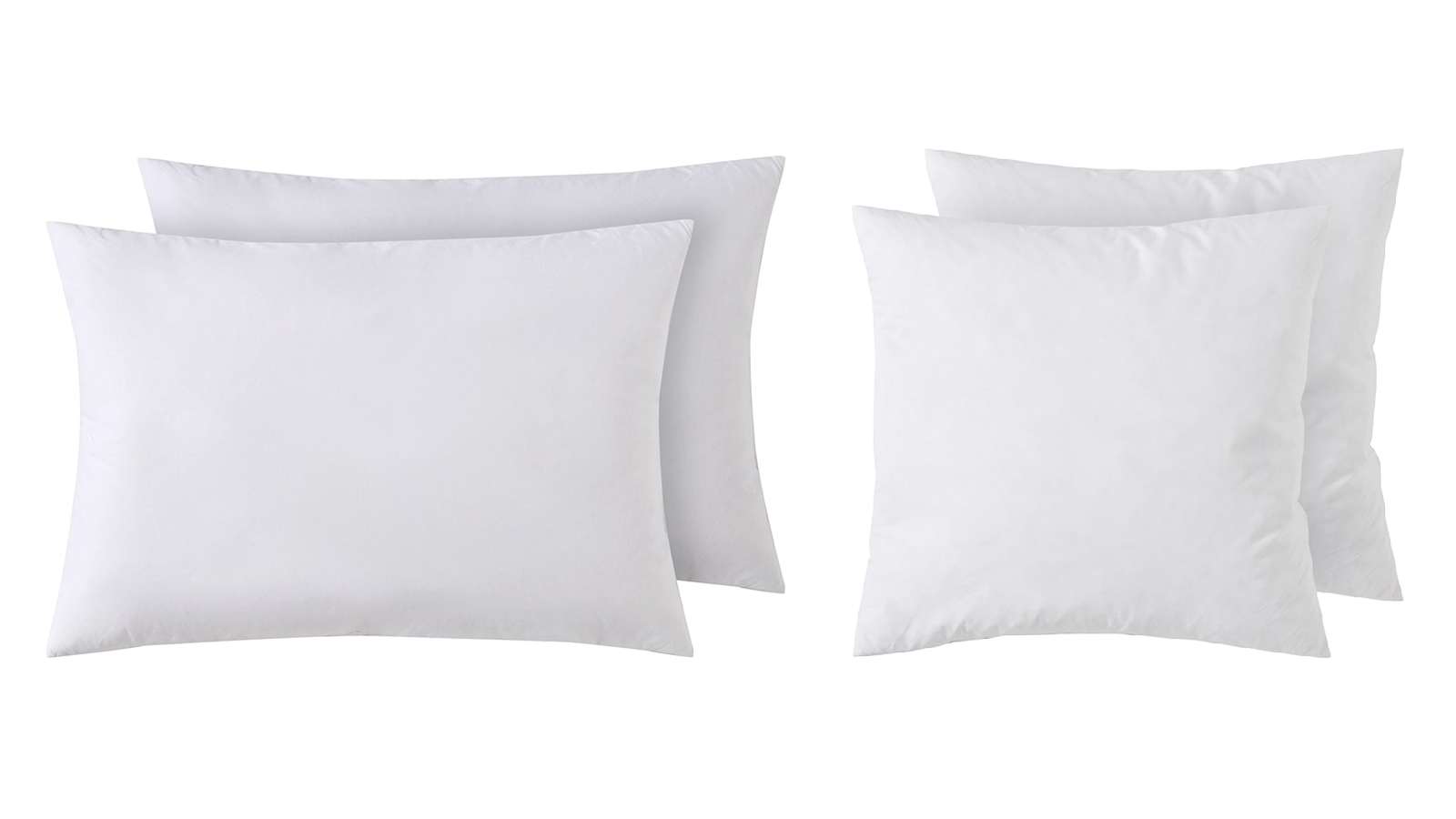 Dreamaker Twin Pack White Insert Duck Feather Fill Cushion