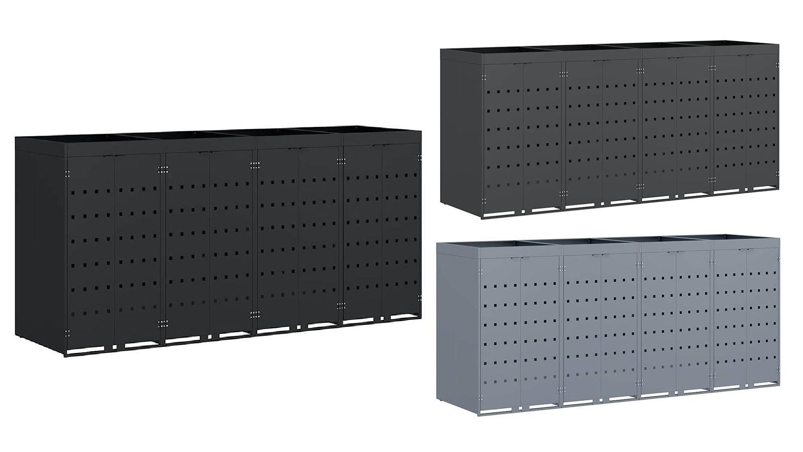 vidaXL 272 x 77.5 x 121.5cm Wheelie Bin Storage for 4 Bin