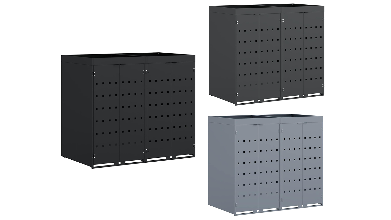 vidaXL 136 x 77.5 x 121.5cm Wheelie Bin Storage for 2 Bin