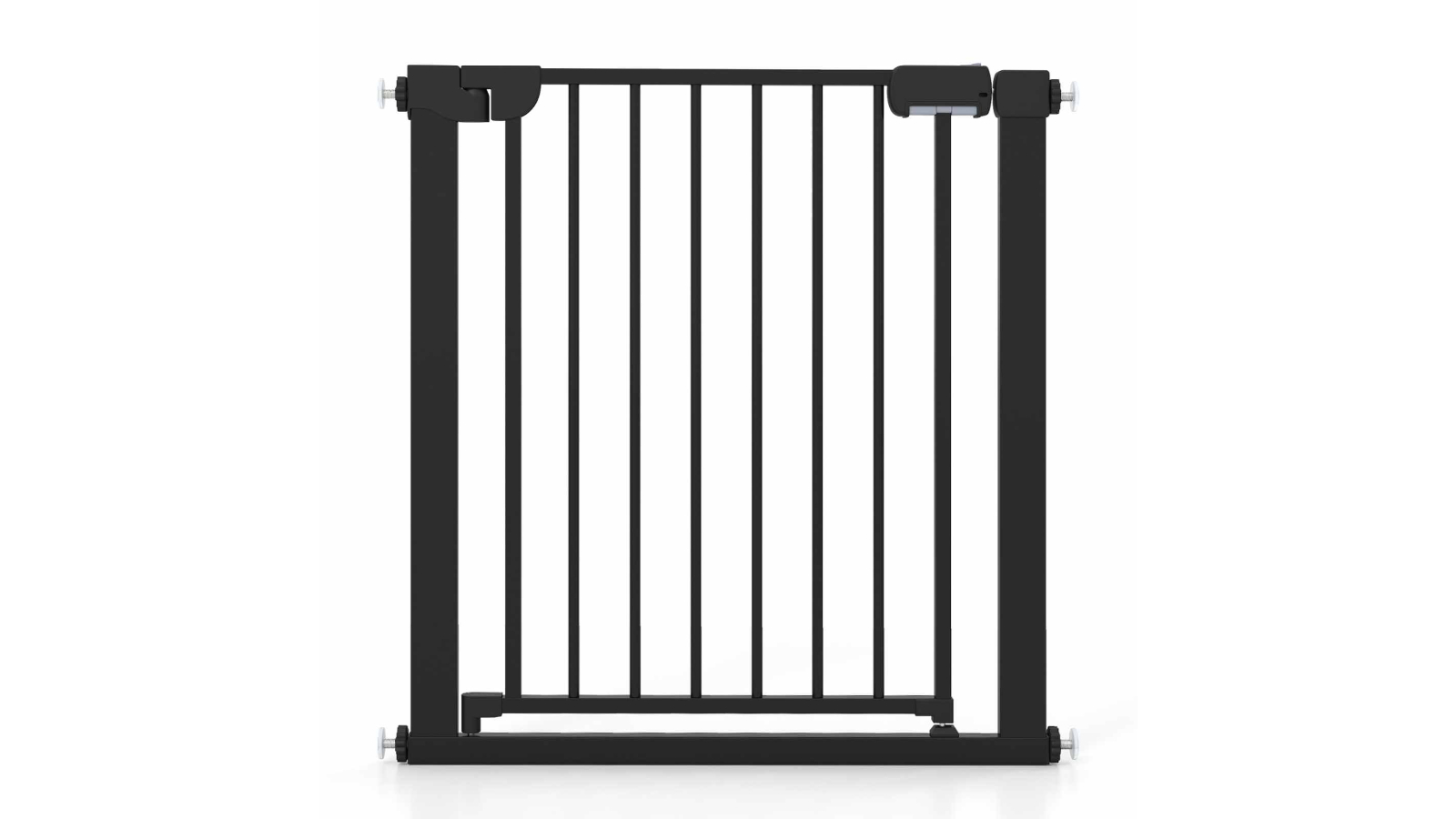 Costway Auto-Close Baby Gate for Stairs with Pressure Mount - Black