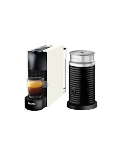 Nespresso Essenza Mini Coffee Machine with Milk Frother by Breville - Pure White