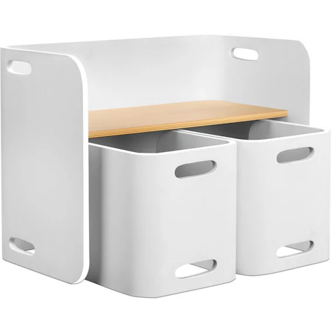 Keezi 3 Piece Multi-functional Kid Table and Chair Set - White