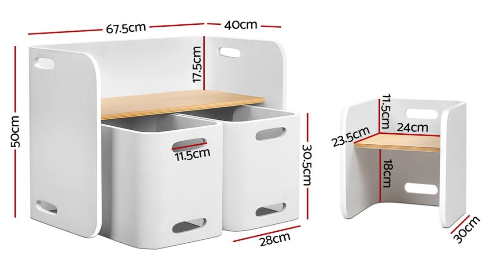 Keezi Piece Multi-functional Kid Table and Chair Set White
