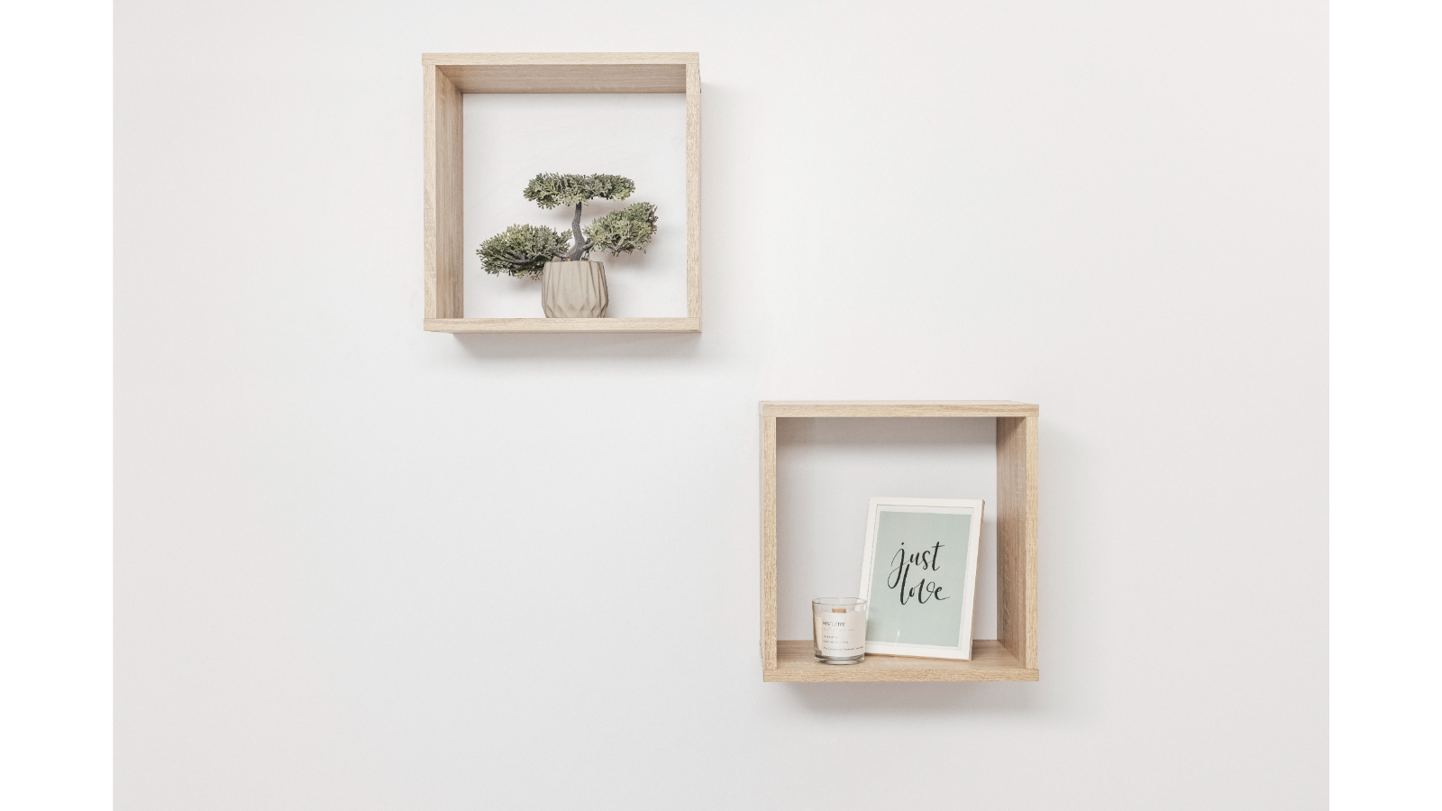 European Cabinetry Bergen Cube Twin Pack - Natural Oak