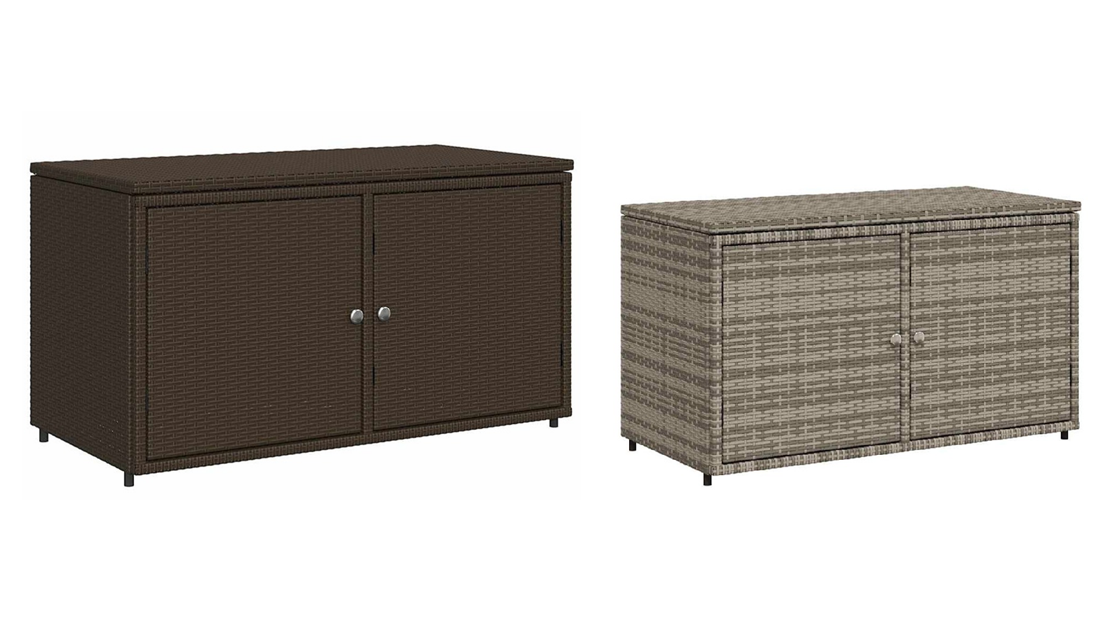 vidaXL Poly Rattan 110 x 55 x 60.5cm Garden Storage Cabinet