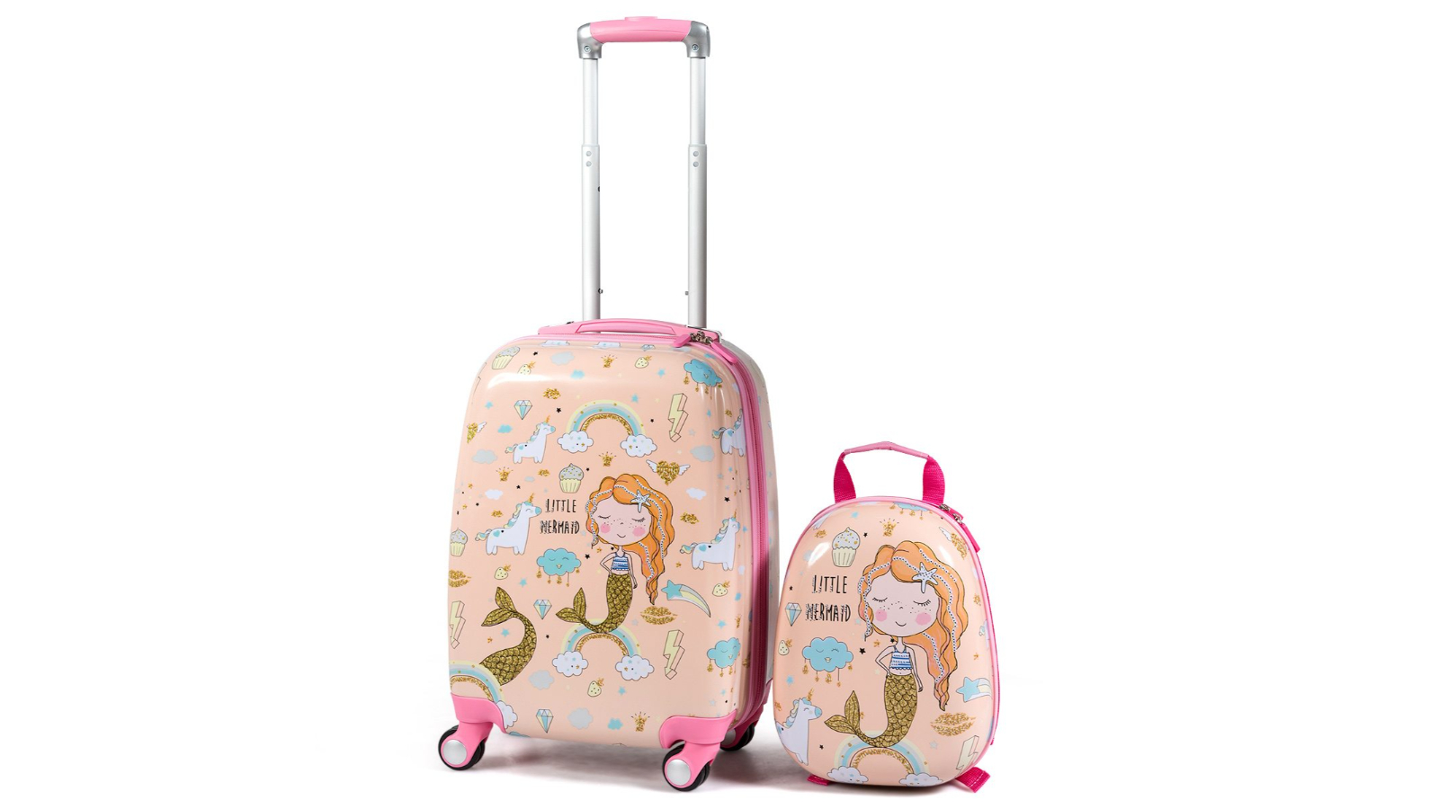 Costway Kids Backpack Carry-on Suitcase Set - Pink