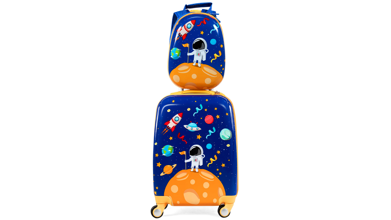 Costway Astronaut Kids Travel Luggage Set - Navy Blue