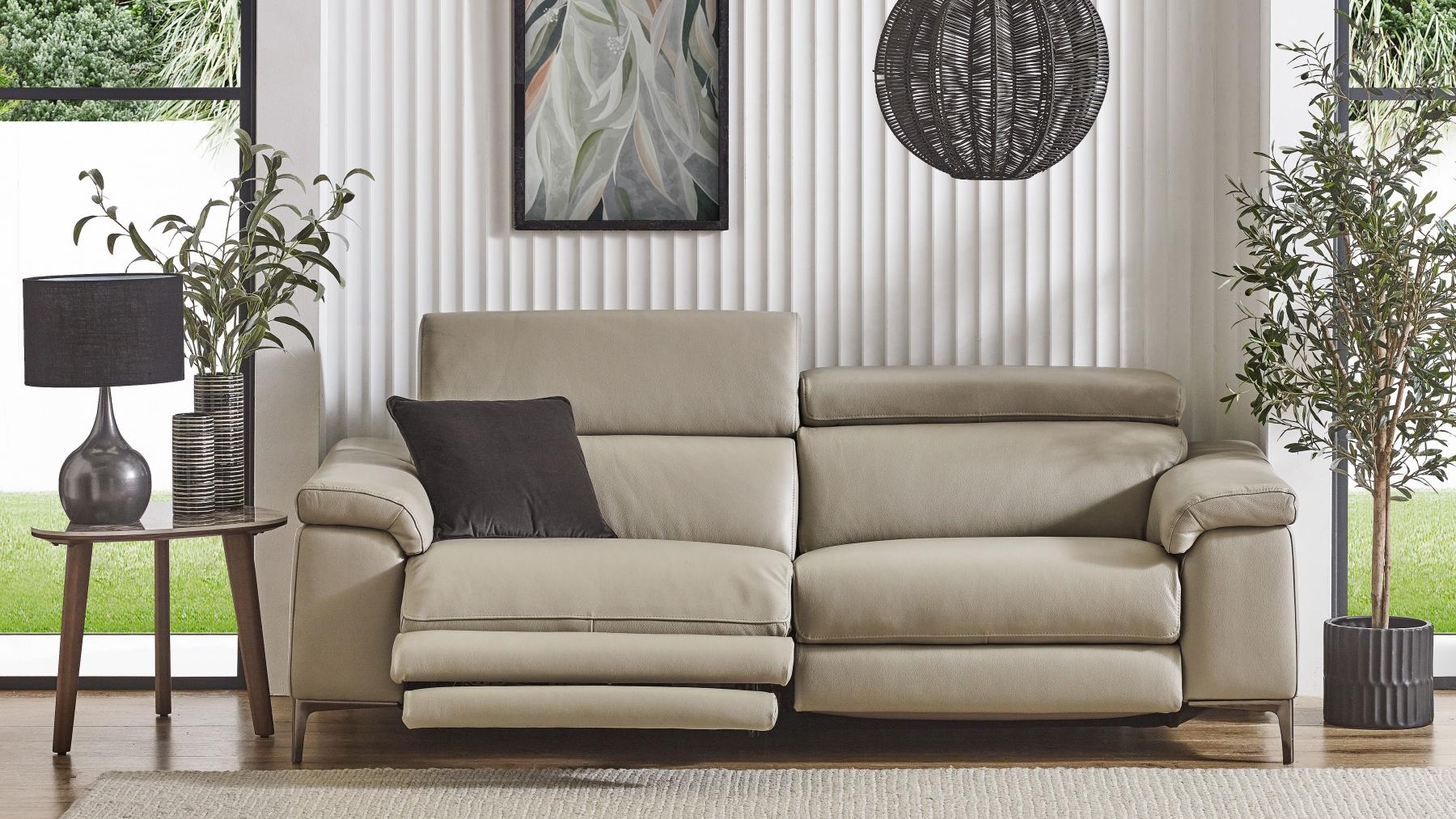 Senna 2.5-Seater Leather Powered Recliner Sofa