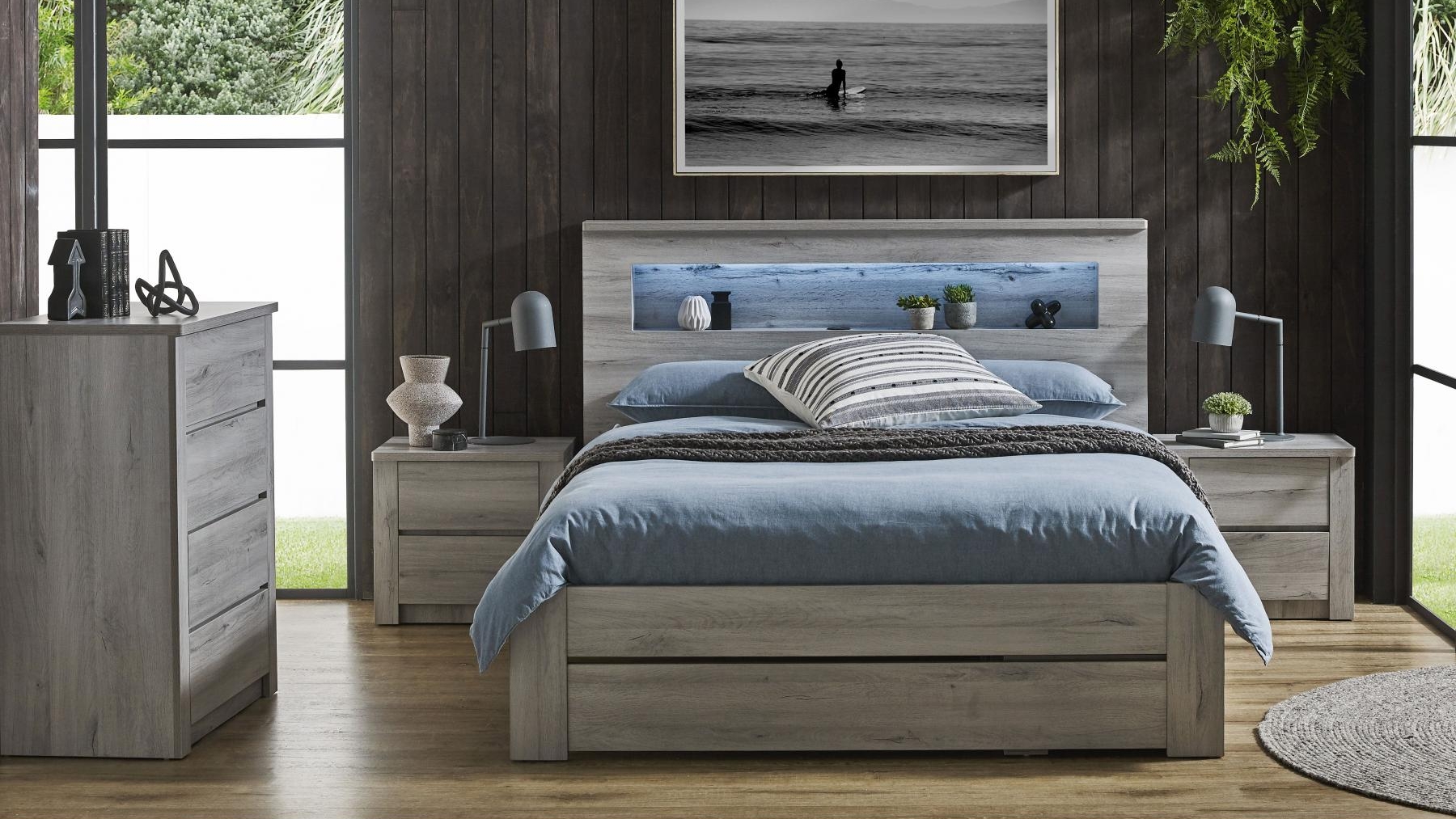Venus Washed Grey Bed - King