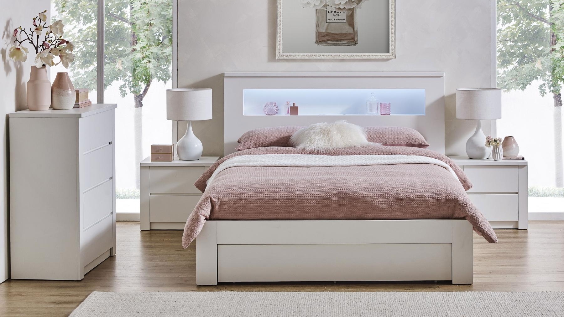 Venus White Oak Bed - King