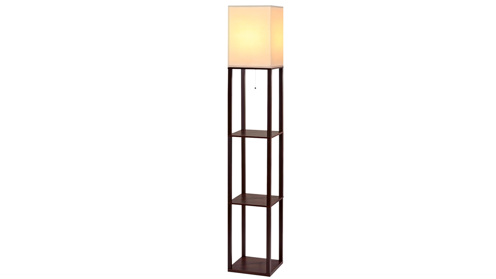 Artiss Shelf Floor Lamp with Shelving - Walnut