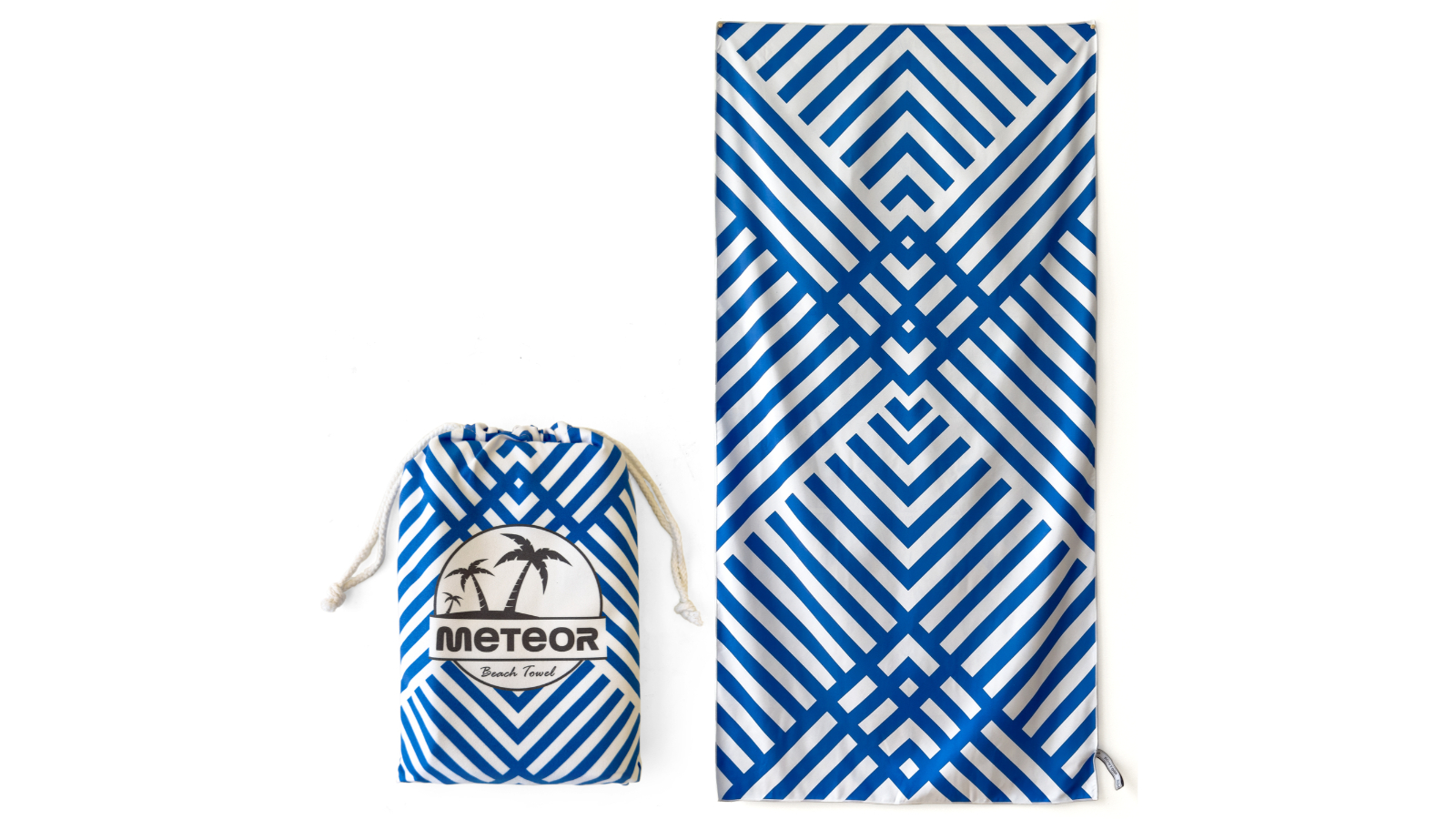 Meteor For The Winners X-Large Sand-Free Beach Towel with Carry Bag - Geo-Pattern