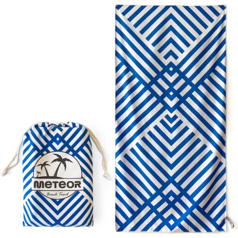 Meteor For The Winners X-Large Sand-Free Beach Towel with Carry Bag - Geo-Pattern