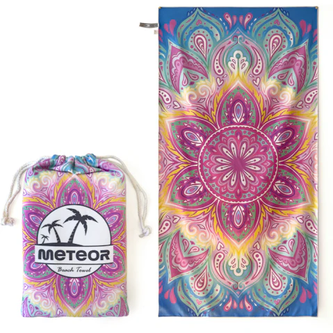Meteor For The Winners X-Large Sand-Free Beach Towel with Carry Bag - Water Lily