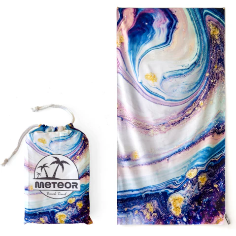 Meteor For The Winners X-Large Sand-Free Beach Towel with Carry Bag - Starry Galaxy