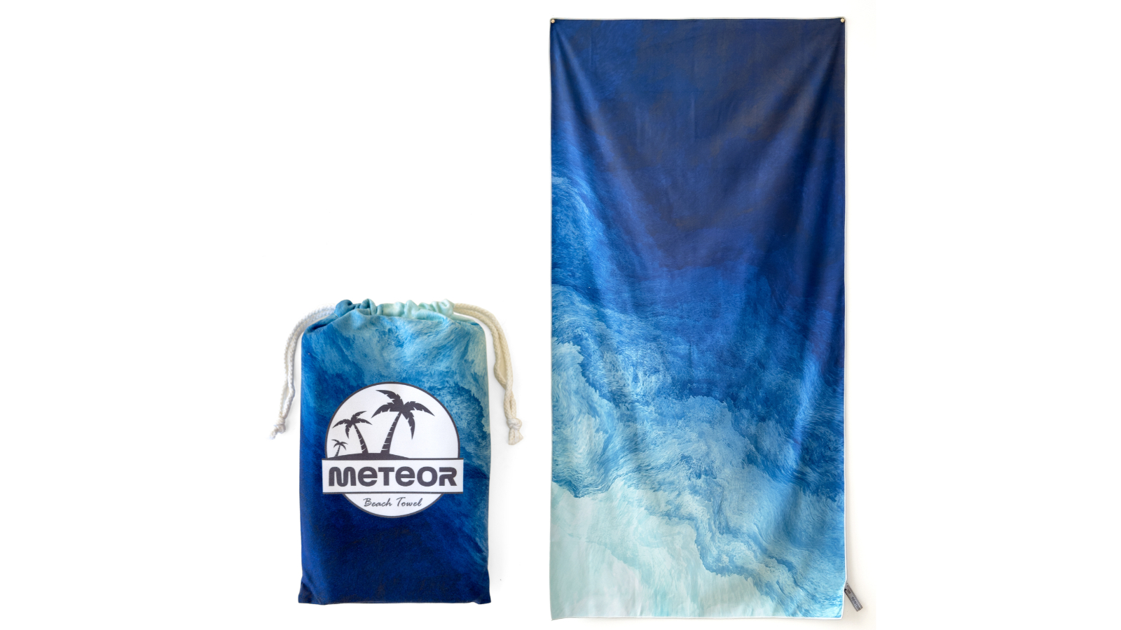 Meteor For The Winners X-Large Sand-Free Beach Towel with Carry Bag - Tidal Rhythms