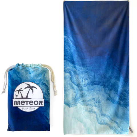 Meteor For The Winners X-Large Sand-Free Beach Towel with Carry Bag - Tidal Rhythms
